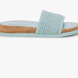Lucky Brand Women's Light Blue Woven Slide Sandals Size 5.5